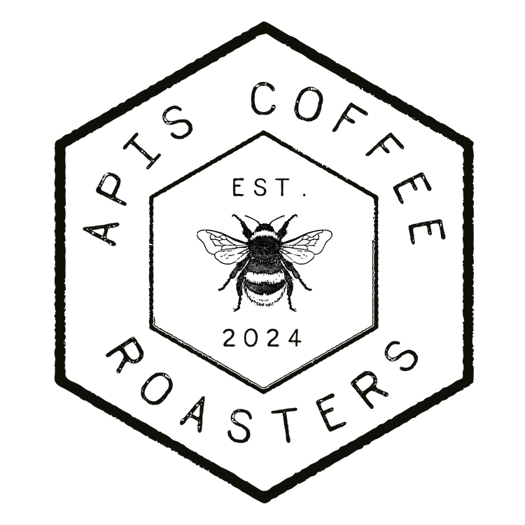 Apis Coffee Roasters bee badge, established 2024
