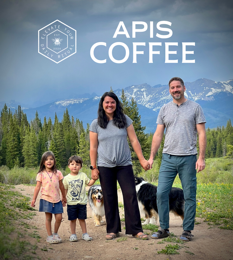 The family behind Apis Coffee on a Colorado mountain trail